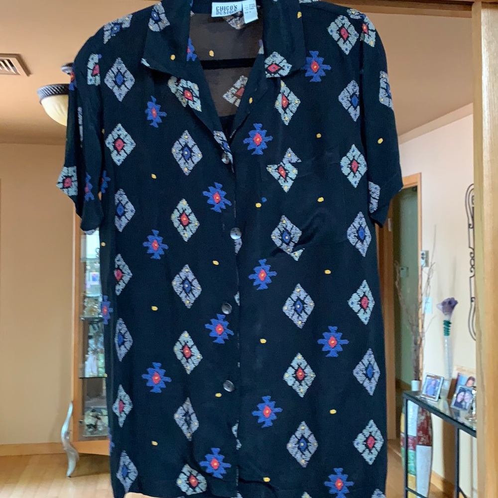 Chico’s design black button down shirt.